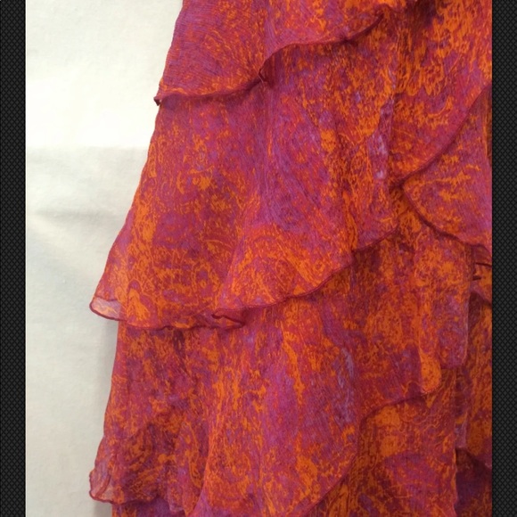 LAUNDRY SHELLI SEGAL Silk Tiered Lined Sleeveless - Picture 4 of 8